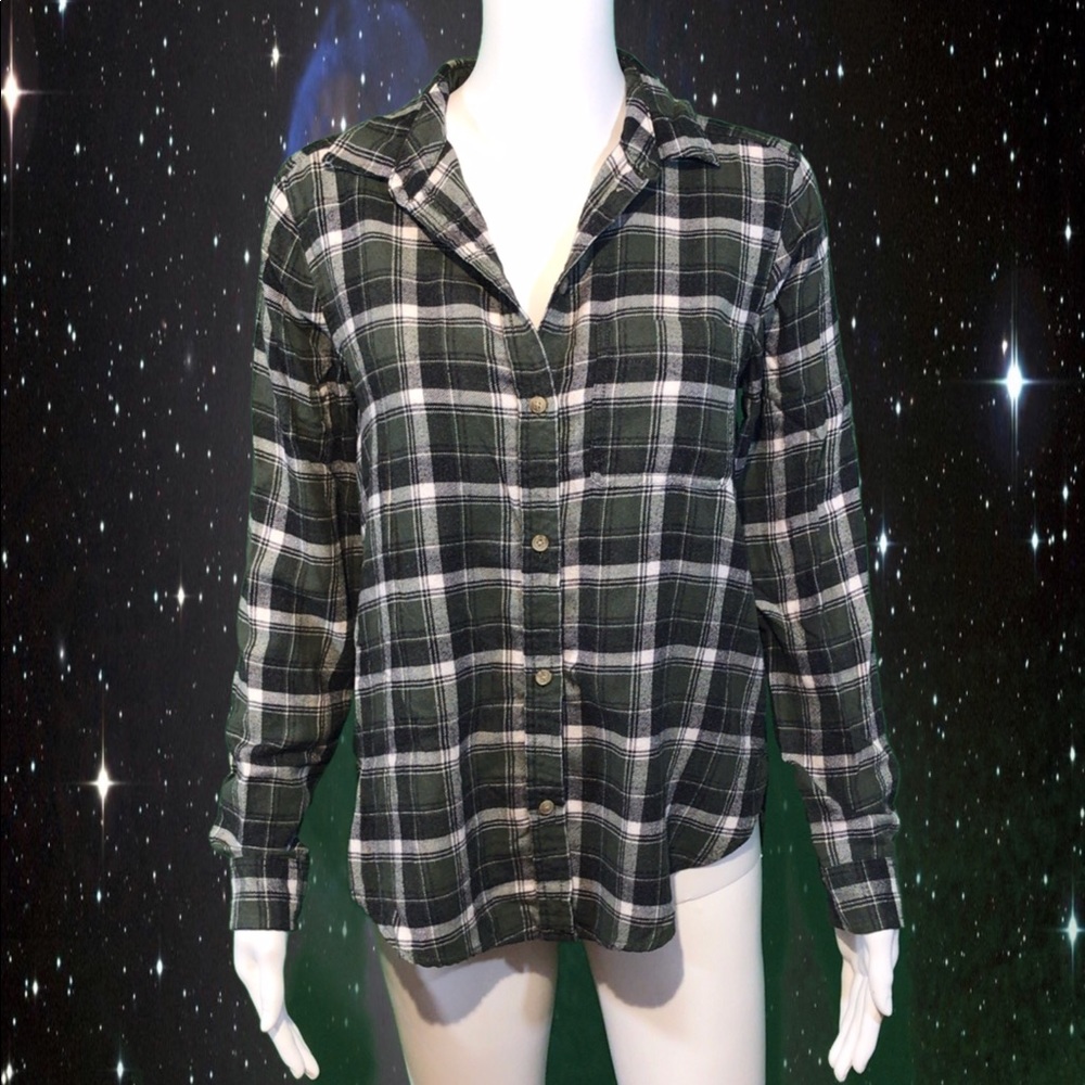 Boyfriend fit Green Flannel